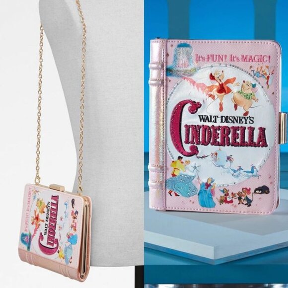 Disney x Aldo Cinderella Pink and Gold Book Clutch Collectible Storybook Handbag - Picture 12 of 12